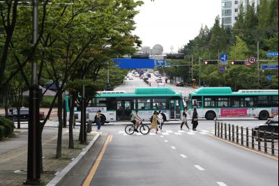 노작로 및 솔빛마을 사거리 사거리,동탄2동 행정복지센터 앞 정류장, 그늘막, H16 동탄순환버스 운행현황 A-54.JPG