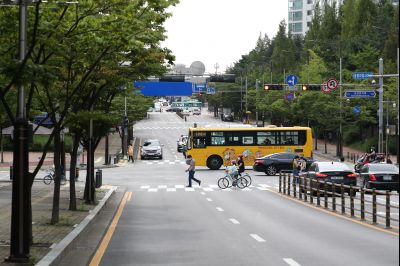 노작로 및 솔빛마을 사거리 사거리,동탄2동 행정복지센터 앞 정류장, 그늘막, H16 동탄순환버스 운행현황 A-58.JPG