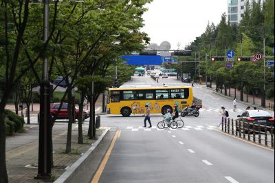 노작로 및 솔빛마을 사거리 사거리,동탄2동 행정복지센터 앞 정류장, 그늘막, H16 동탄순환버스 운행현황 A-61.JPG