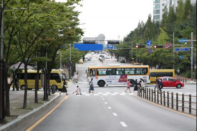 노작로 및 솔빛마을 사거리 사거리,동탄2동 행정복지센터 앞 정류장, 그늘막, H16 동탄순환버스 운행현황 A-91.JPG