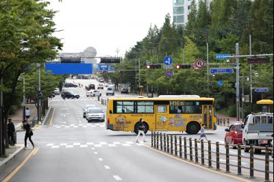 노작로 및 솔빛마을 사거리 사거리,동탄2동 행정복지센터 앞 정류장, 그늘막, H16 동탄순환버스 운행현황 A-112.JPG