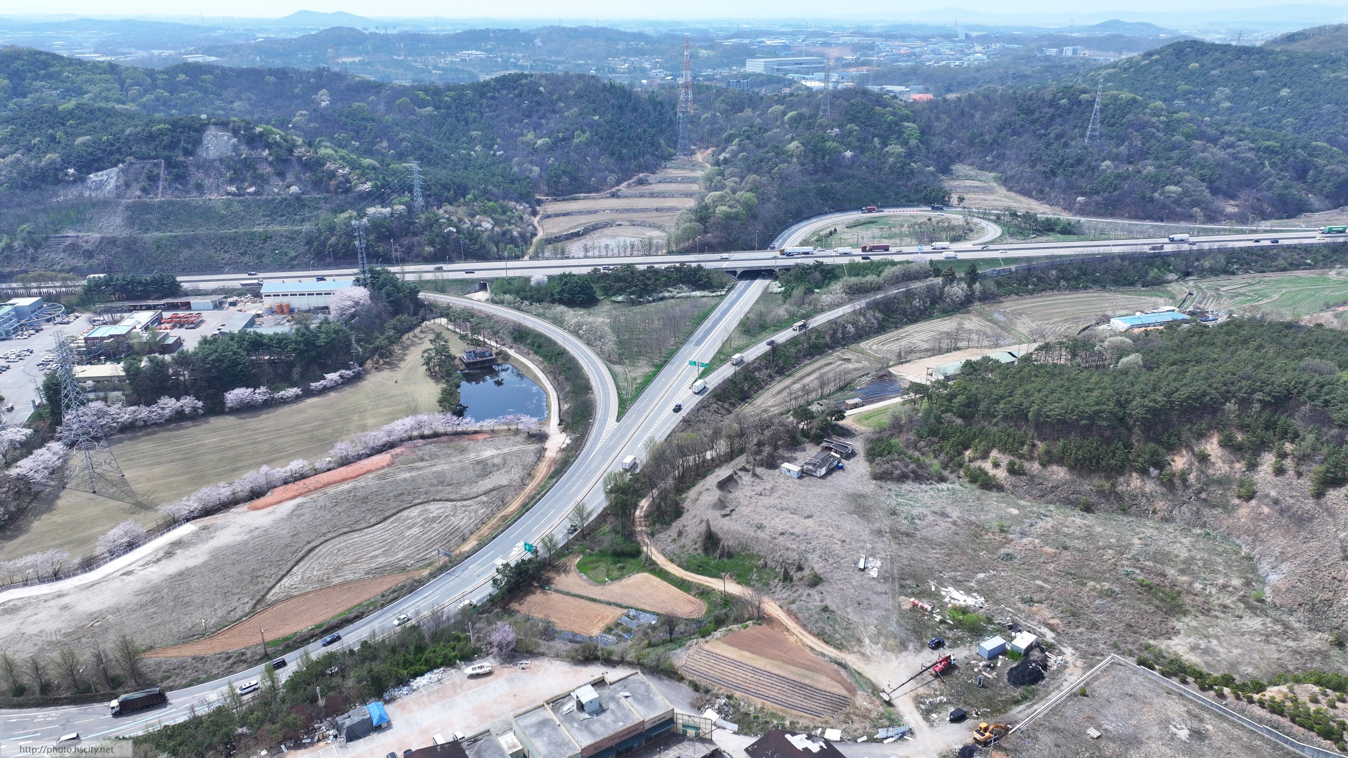 발안IC 발안톨게이트 항공사진 